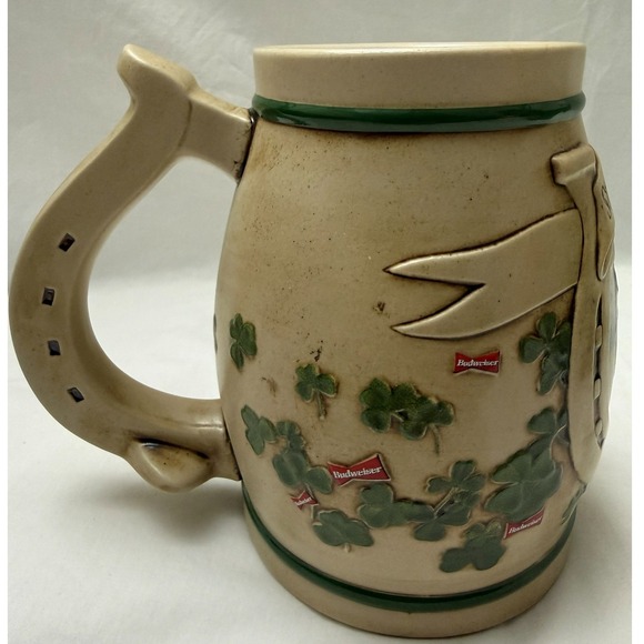 Vintage 1996 Budweiser St Patricks Day Ceramarte Beer Stein With Box & COA - Picture 6 of 12